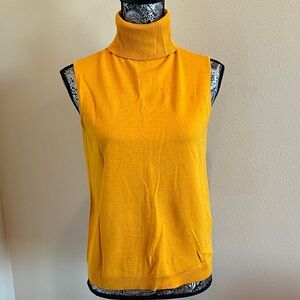 Lafayette 148 New York Golden Yellow Sleeveless Knit Top size medium